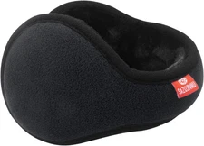 Winter Men Earmuffs with Heating Compartment Fold Fleece Ear Muffs Women black