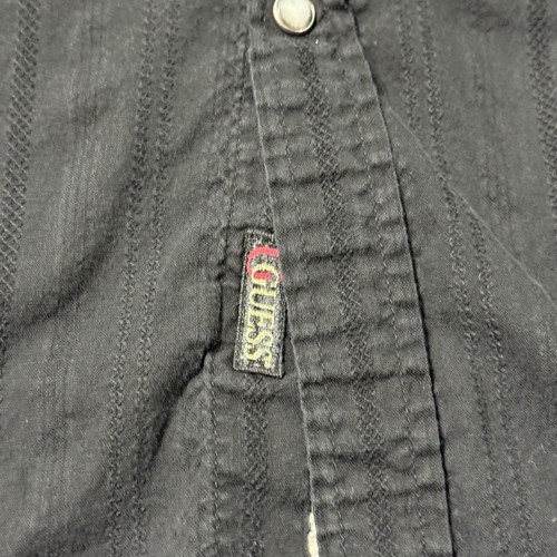 Guess Western Pearl Snap Shirt Snake Embroidered Black Long Sleeve Mens Small - Picture 5 of 10
