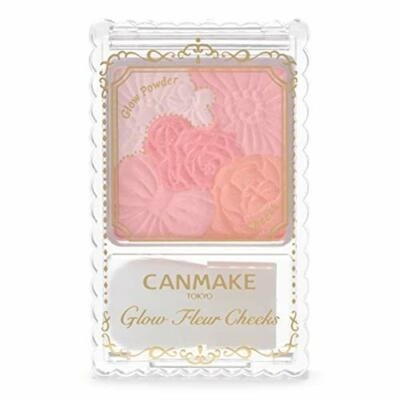 Made in JAPAN CANMAKE 02 Apricot Glow Fleur Wangen Rouge Puder mit Pinsel