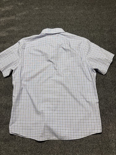 Camisa con botones de algodón manga corta UNTUCKit para hombre, talla XXL azul y blanco a cuadros - Imagen 4 de 5