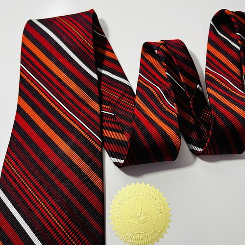 Robert Talbott Best Of Class Pariser Seidenkrawatte rot, schwarz & orange gestreift 59 x 3,75 Zoll - Bild 10 von 12