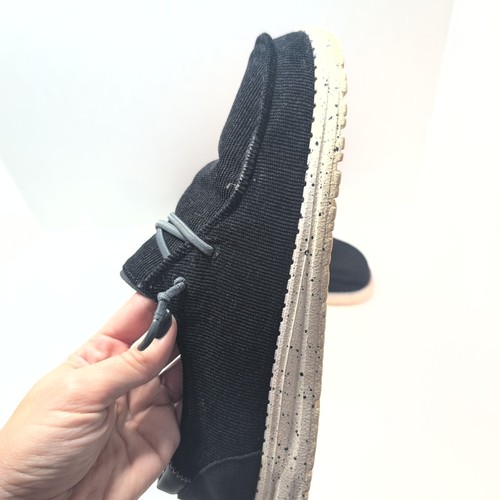 Hey Dude Wendy Corduroy Black Slip On Sneakers Women's Size 9 - Picture 3 of 10