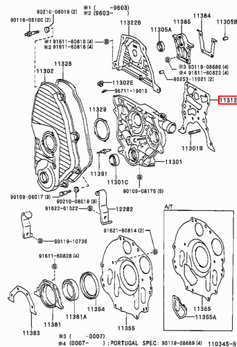 Genuine Hilux LN171 LN170 LN167 LN166 3L 5L 2L Timing Gear Cover Case Gasket - Picture 2 of 20