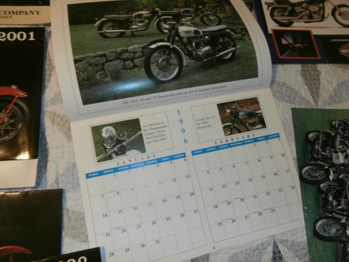 10 calendarios clásicos vintage de motocicleta Harley Davidson Triumph 1991-2008 - Imagen 13 de 18