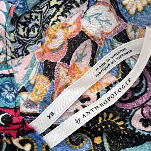 Tuta Anthropologie Calais gamba larga taglia XS patchwork floreale hippie boho - Foto 6 di 10