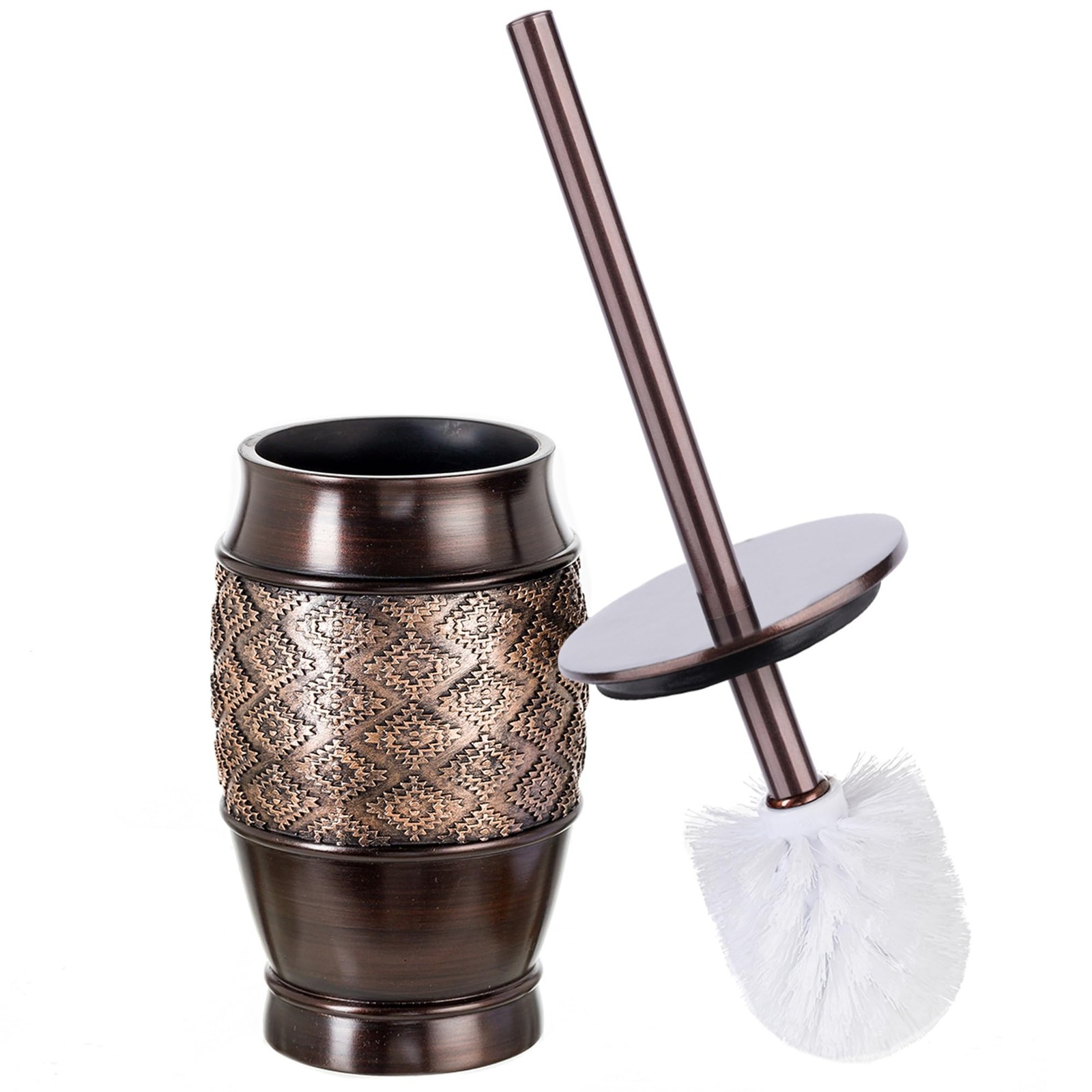 Dublin Brown Toilet Brush Set with Holder for Effective Bowl Cleaning - Decora Style