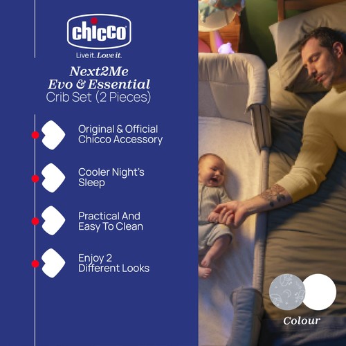 Chicco Juego de Sábanas Bebé Compatible con Next2Me, 2 Piezas, 50 x 83 cm, 100% Árbol - Imagen 2 de 6