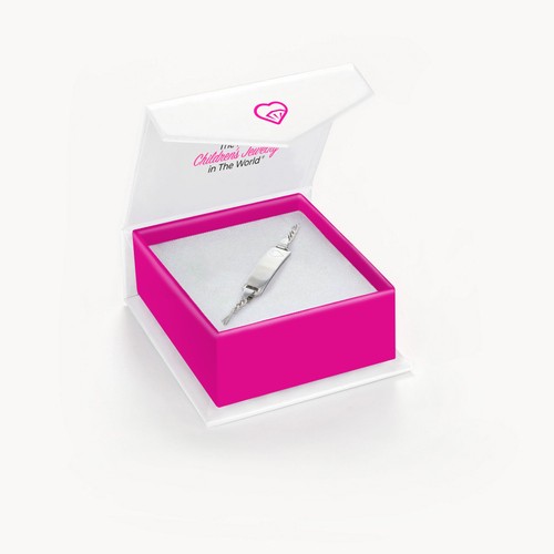 Pulsera de identificación con etiqueta de corazón grabada personalizada de plata de ley 925 para niñas de 4,5" - Imagen 2 de 2