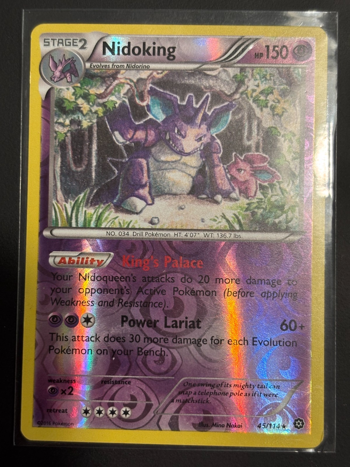 Nidoking 45/114 Steam Siege Reverse Holo Rare Pokémon LP
