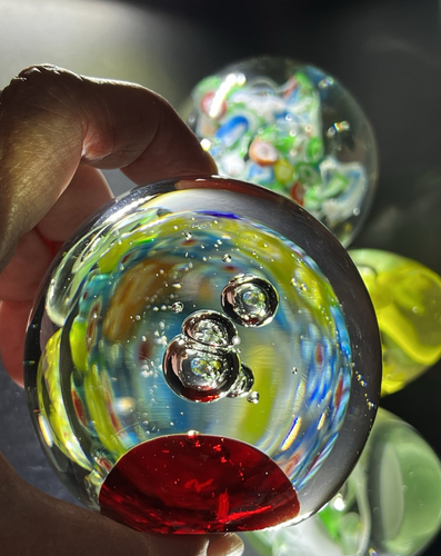 Paperweights Set of 5 - Pretty Millefiore and Bubbles 4 Pounds! - Picture 20 of 24