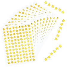1080 Pcs 10 Sheets Tiny Gold Star Stickers, 0.3" Diameter Small Reward Sticke...