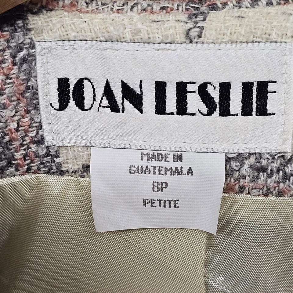 Chaqueta Blazer Joan Leslie Vintage Mezcla de Lana Cuadros Tweed Mujer Pequeña 8P Carrera Foto 4 de 4