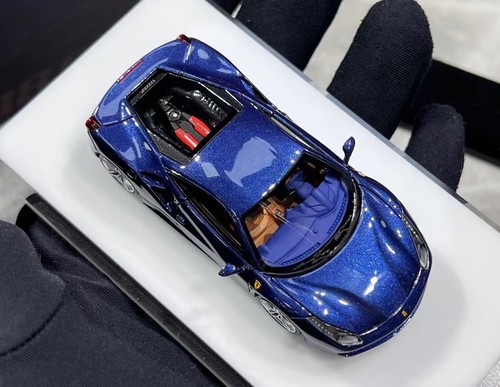 Modellino sportivo rigido BN 1:64 CL blu 488 GTB auto in resina pressofusa - Foto 10 di 10