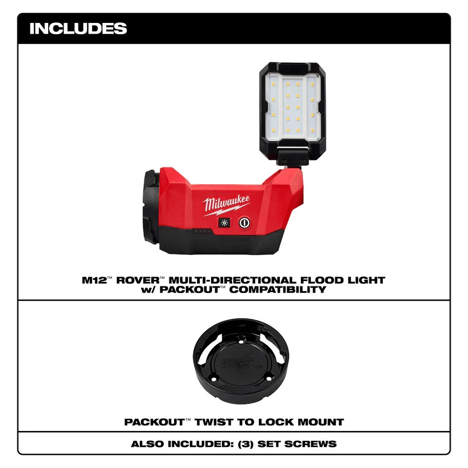 Milwaukee 2350-20 M12 12V ROVER Multi-Directional Flood Light PACKOUT -Bare Tool - Image 2 of 4