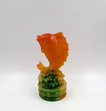 Asian Koi Fish Resin Figurine 5” Tall Good Luck, Courage & Prosperity Home Decor