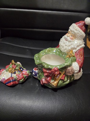 Department 56 Iridescent Santa Clause Candle Holder Original Candle Never Used - Picture 4 of 9