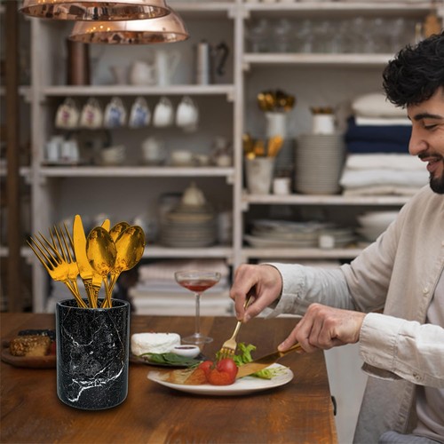 Black Zebra Marble Champagne & Wine Cooler Bucket with Polished Interior – No... - Bild 3 von 8