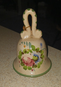 Ceramic Bell hand Painted Made In Italy Signed