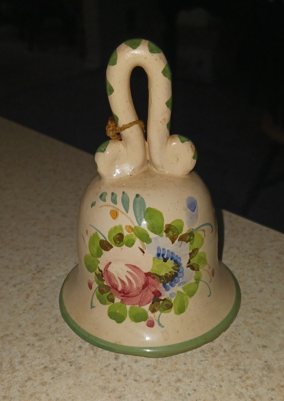 Ceramic Bell hand Painted Made In Italy Signed