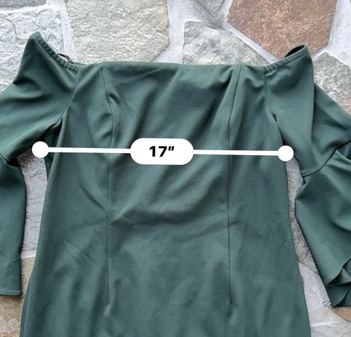Calvin Klein Dark Green Off the Shoulder Sz 14 NWT Lined - Picture 4 of 11
