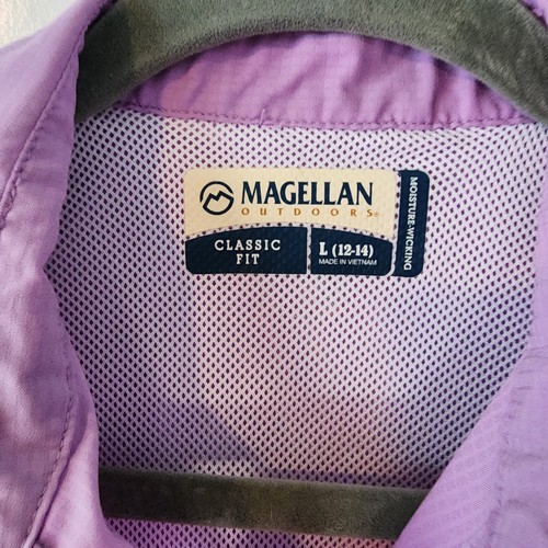 Magellan Outdoors Girls' Short Sleeve Purple Dress Size L ( 12-14) Moisture Wick - Picture 2 of 9
