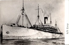 Steamship S.S. Troy World War I SS Minnesota Dazzle Vintage RPPC Postcard  32716