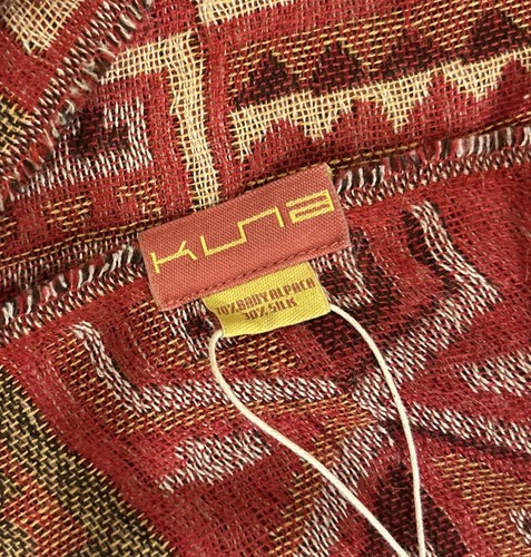 Kuna Scarf Baby Alpaca Silk Shawl Aztec Tribal Ethnic Peruvian NEW - Picture 3 of 3