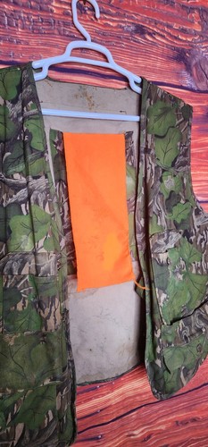 Vintage Mossy Oak Turkey Hunting Vest Size L Full Foliage Camoflauge Made In USA - Picture 10 of 21