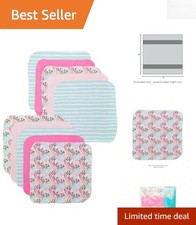 10-Piece Soft Terry Baby Washcloth Set in Pink Coral - Perfect for Newborns