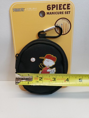Nuevo PEANUTS X CÉLAVI Bolsa de Viaje Pequeña Bolsa Juego de 6 Piezas Manicura - Imagen 7 de 9