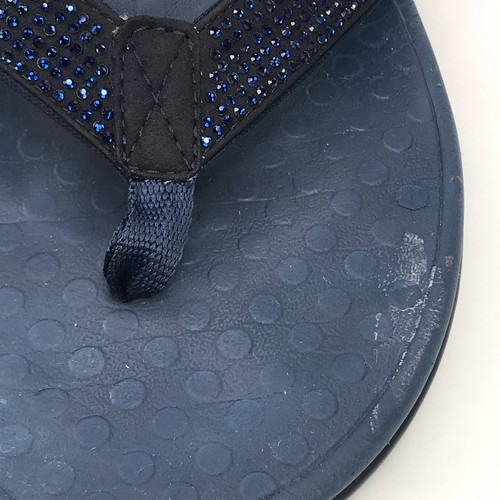 Sandalias chanclas Vionic talla 10 marea azul marino estrás ortopédicas poste punta - Imagen 10 de 11