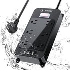 Outdoor Power Strip Weatherproof, 6 Outlets Waterproof Surge Protector Black 