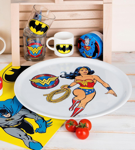Wonder Woman Piatto Pizza, Porcellana, Bianco - Foto 5 di 12