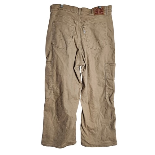 Levi's Damen hellbraun hohe Taille weites Bein Baggy Crop Y2K Cargohose Jeans Größe 30 - Bild 7 von 15