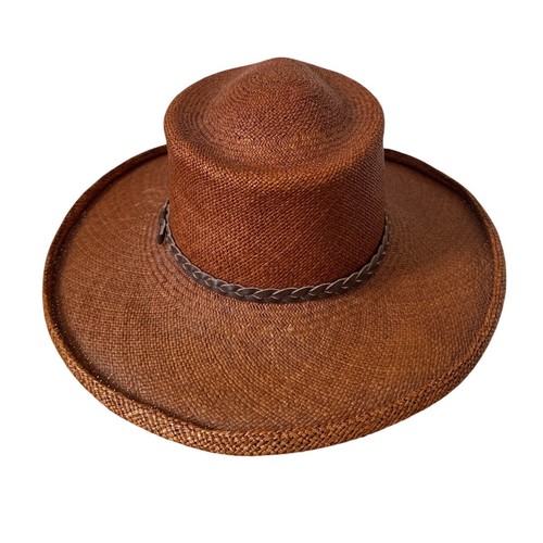 Pantropic Woven Brown Summer Hat Size Large - Picture 3 of 9
