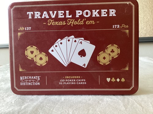 Reise Poker Set kompakt tragbar Taschenformat Kartenspiel Reisespiel Pokerchips - Bild 2 von 4