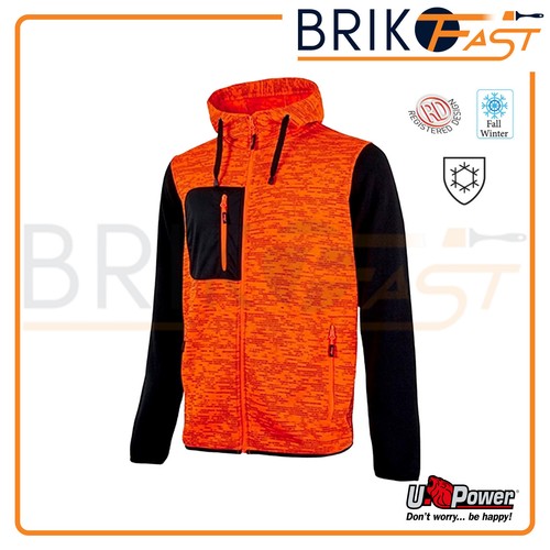 FELPA DA LAVORO UPOWER  RAINBOW zip lunga, interno in pile e  cappuccio EY174O - Foto 5 di 31