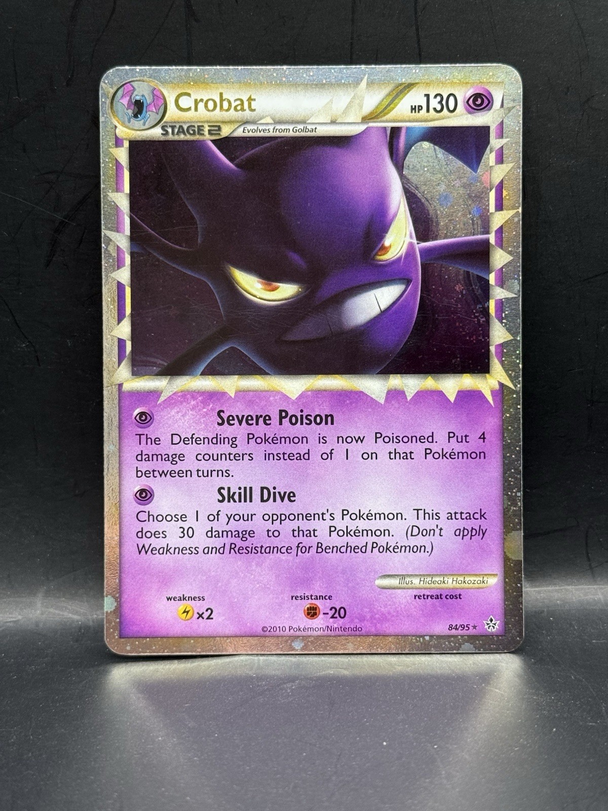 Pokemon Crobat Prime 84/95 HeartGold & SoulSilver Unleashed Ultra Rare NM