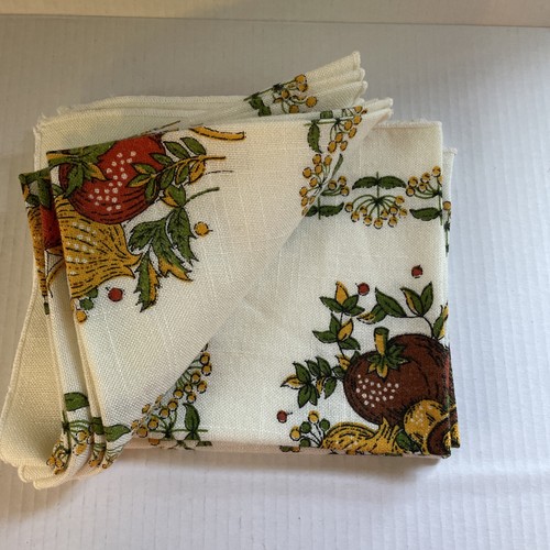 Spice Of Life Corning Ware Vintage Linen Napkins Set Of Eight Retro NOS - Picture 4 of 8