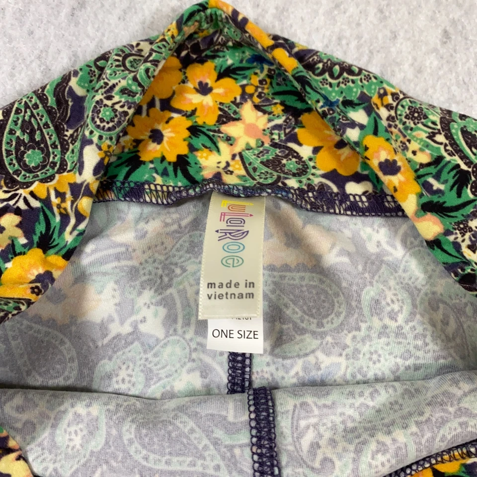 Lote de 3 Leggings LuLaRoe Mujer Talla Única Estampado Arte Floral Cintura Elástica Nuevos sin Etiquetas Foto 4 de 4