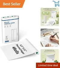Thermal Printer Paper 8.5x11 Letter Size 4 Rolls 100 Sheets Quick-Dry Clear P...