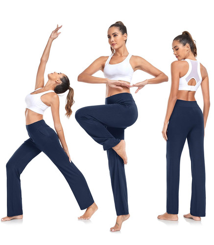 Women’s Yoga Pants with Pockets, High Waist Workout Bootcut Yoga Pants, Women... - Picture 4 of 7