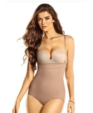 New LEONISA SHAPEWEAR Compression Body Shaper Smooths Torso 12728M sz: L/LARGE