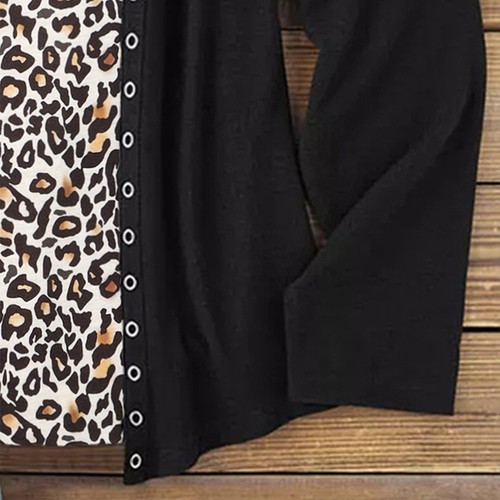 Womens Leopard Printed Tunic Tops Criss Cross Casual Loose T-Shirt Blouse UK - Picture 11 of 21