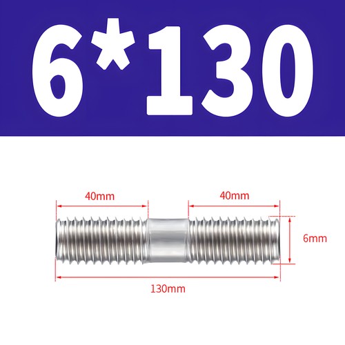 M6 25-250mm Double End Threaded Stud Bar Rod Bolts Screws A2 304 Stainless Steel - Picture 19 of 27