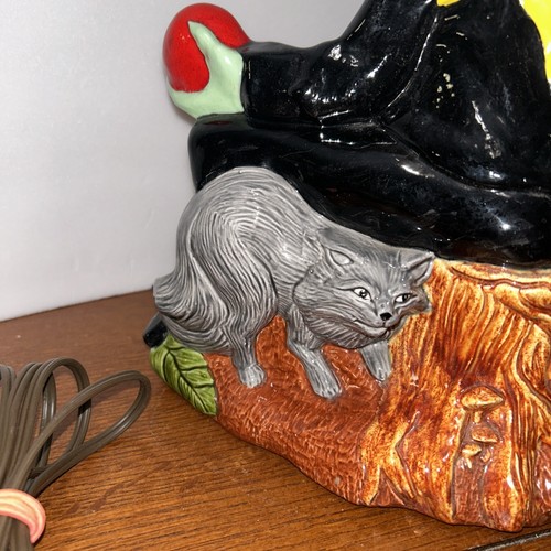 Vintage Ceramic Halloween Pumpkin with Witch Light Up Decor . - Picture 5 of 11
