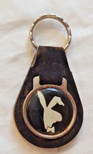 KAROBES 70's Vintage Bunny Logo ( Playboy ? ) Leather Fob Keyring