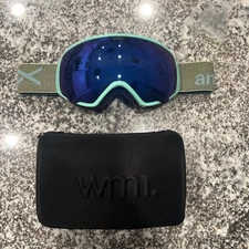 Women's ANON WM1 Goggles Snowboard Ski With Hard Case Teal Seafoam Green
