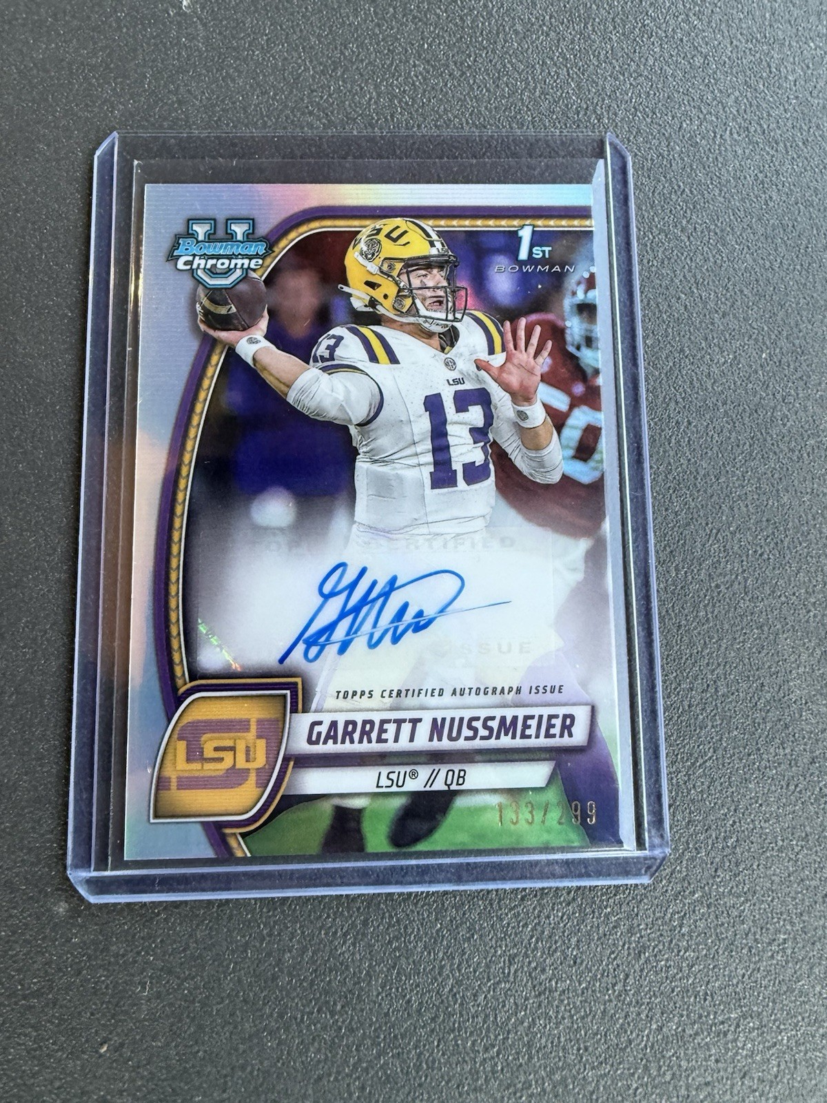 Garrett Nussmeier - 2024 Bowman Chrome U Refractor Auto /299 - LSU