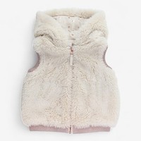 John Lewis, Gilet Cream Fluffy With Gold Spot Lining , 4-5 Years 634694C9240E/1